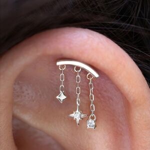 Left Helix Star Dangle Earring NEW